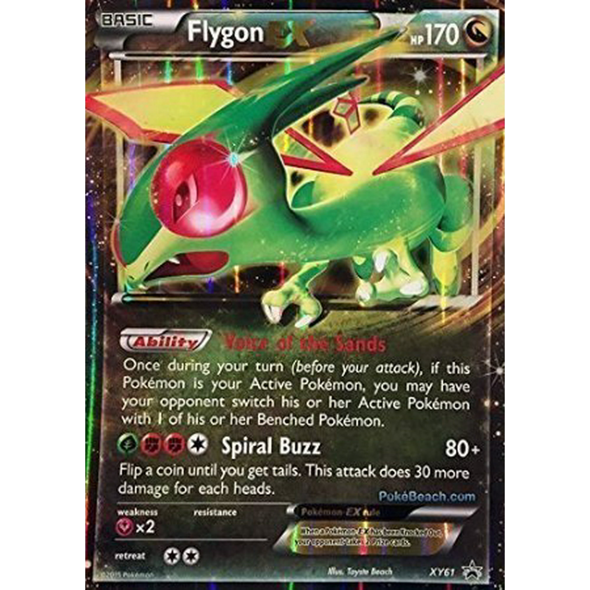 English Pokemon Flygon EX XY61 XY 61 Foil Holo Black Star Promo Card English Pokemon Flygon EX XY61 XY 61 Foil Holo Black Star Promo Card